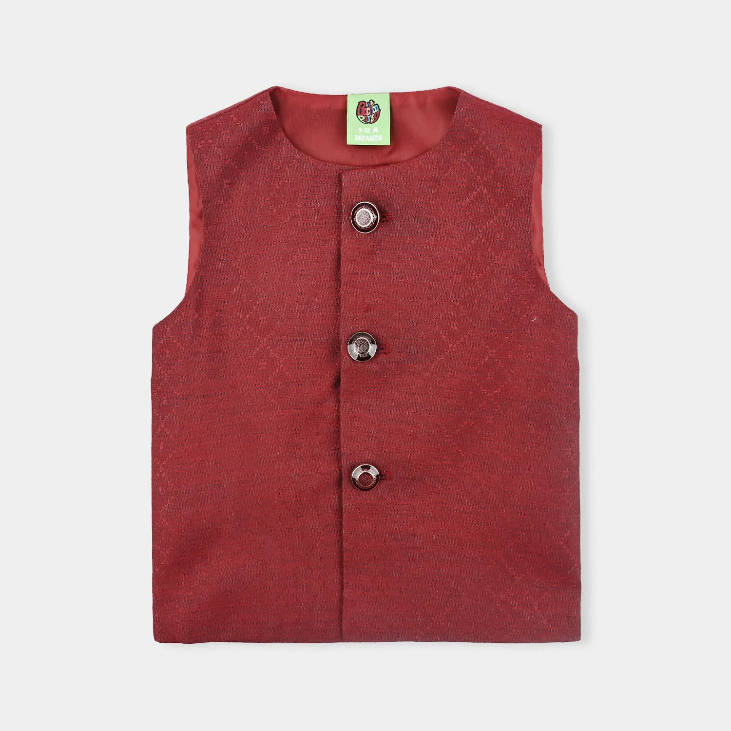 Infant Boys Poly Viscose 3Piece Suit (RHYTHMIC)-RED - Image 3