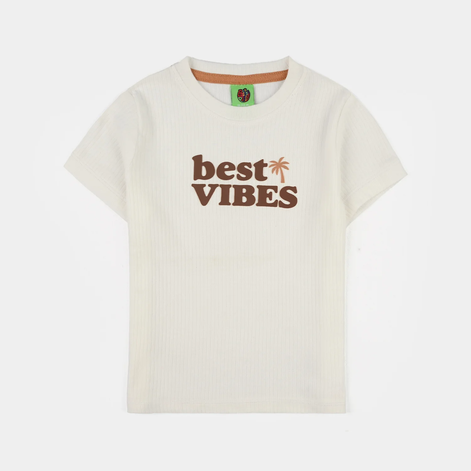 Infant Boys Poly Viscose Suit (Best Vibes) - White/Brown - Image 2