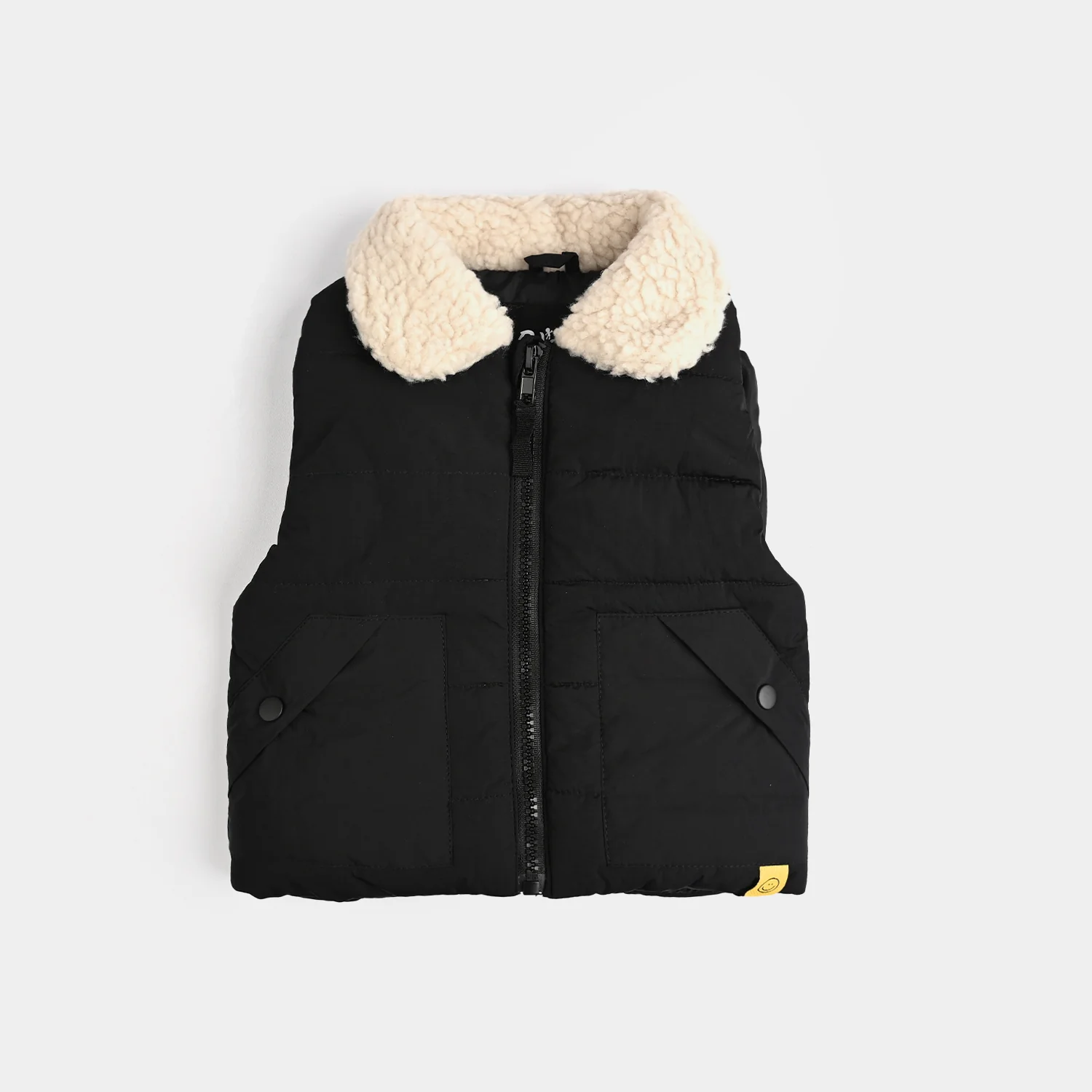 Infant Boys Quilted Jacket S/L Smile-BLACK