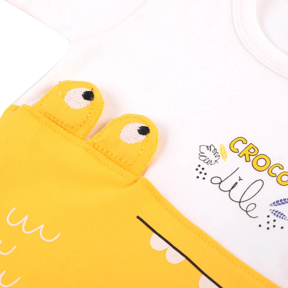 Infant Boys Romper Croco - White/Citr - Image 3