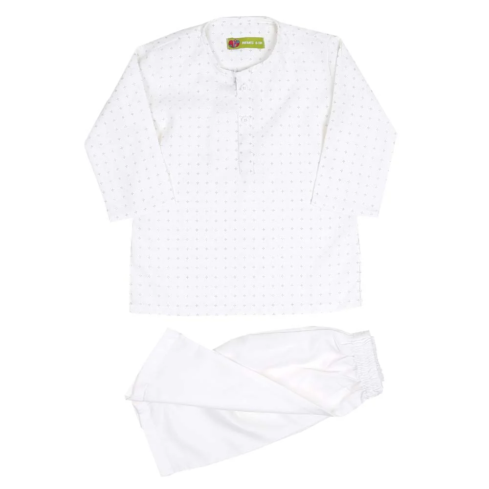 Infant Boys Kameez & Shalwar Suits - White