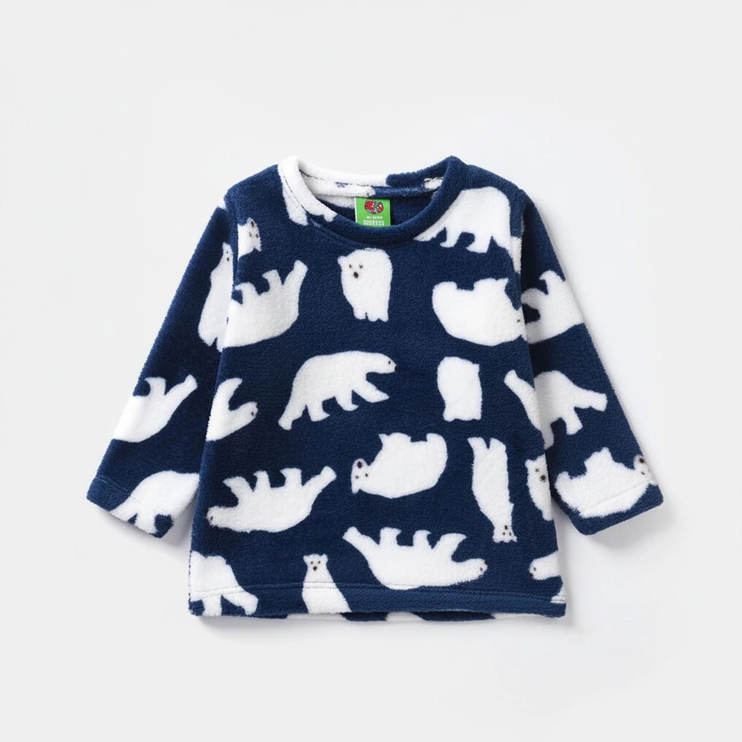 Infant Boys Sherpa 2 Piece Suit Bear - Navy - Image 2