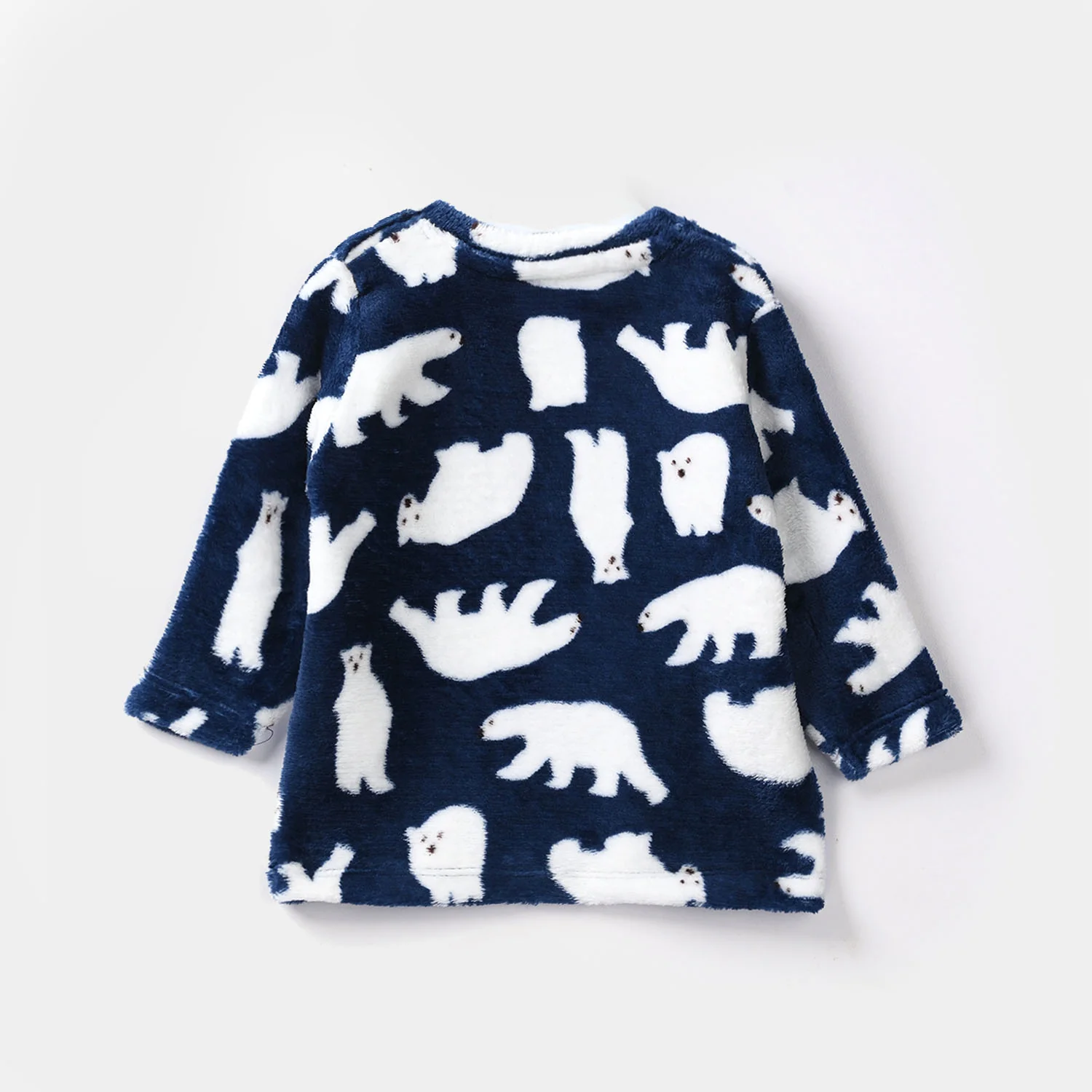 Infant Boys Sherpa 2 Piece Suit Bear - Navy - Image 4
