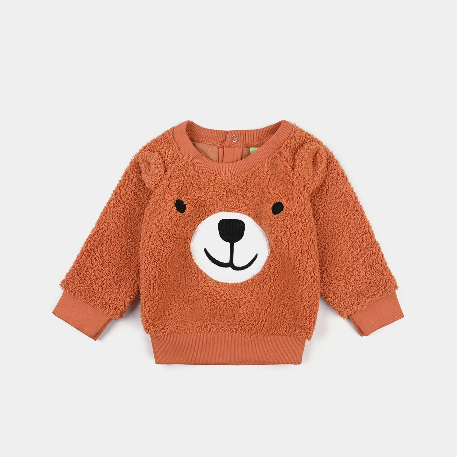 Infant Boys Sherpa Knitted Suit (Bear) - Apricot/Orange - Image 2