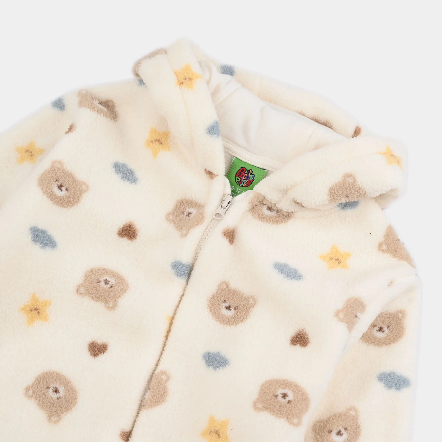 Infant Boys Sherpa Romper Cozy Bear-White - Image 2