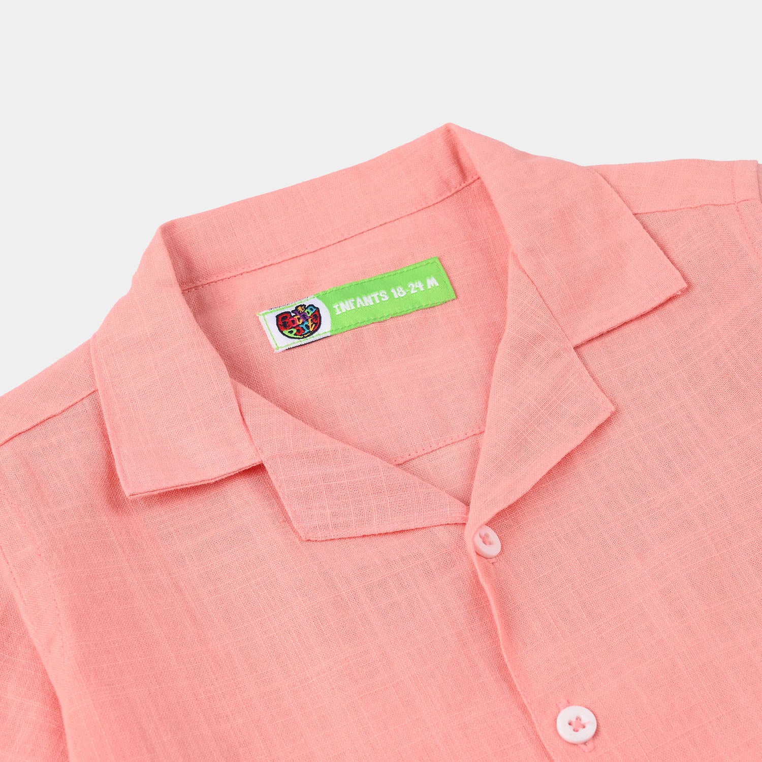 Infant Boys Yarn Dyed Shirt (Keep Going) – Light Pink - Image 2