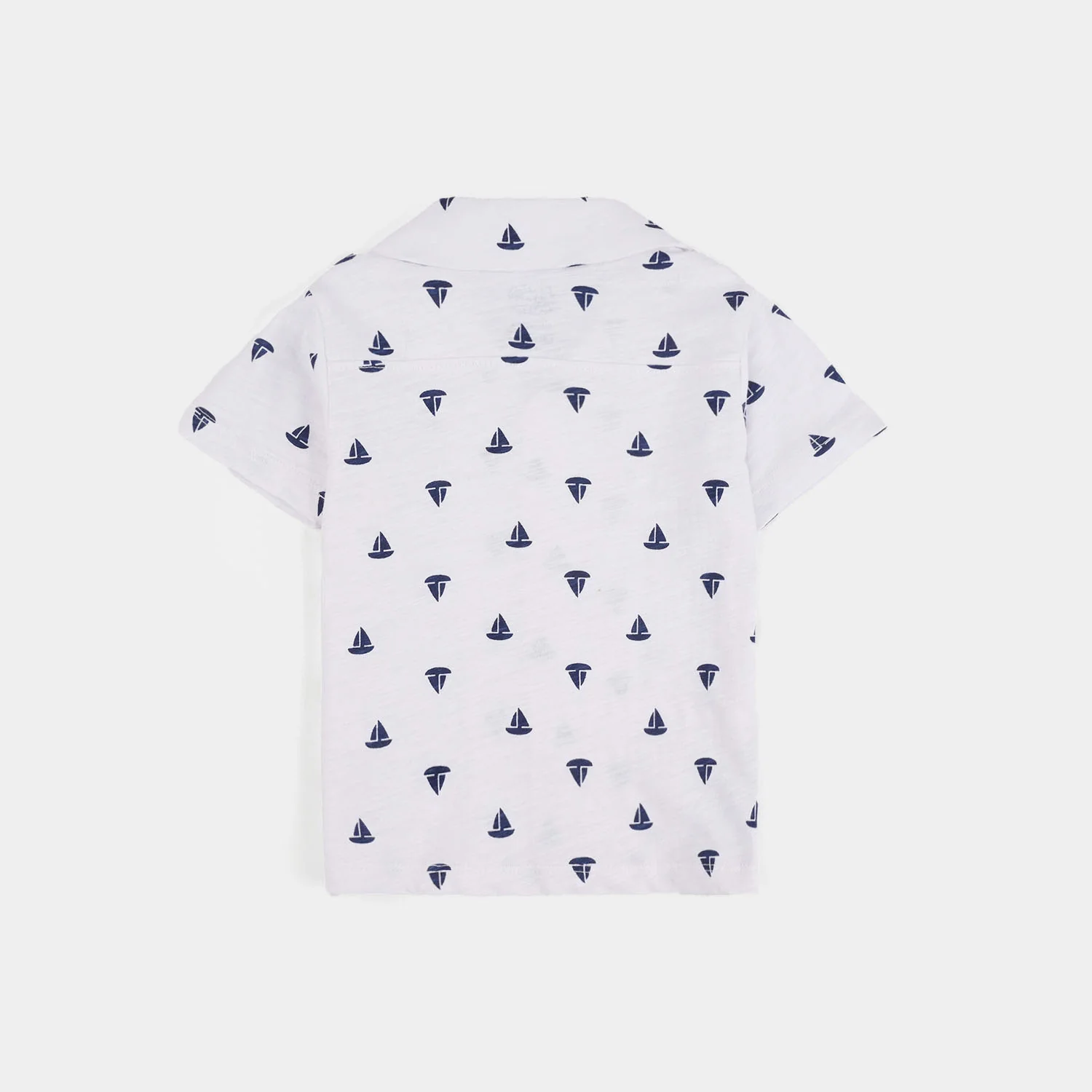 Infant Boys Slub Jersey Knitted Shirt (Boat) - Navy - Image 4