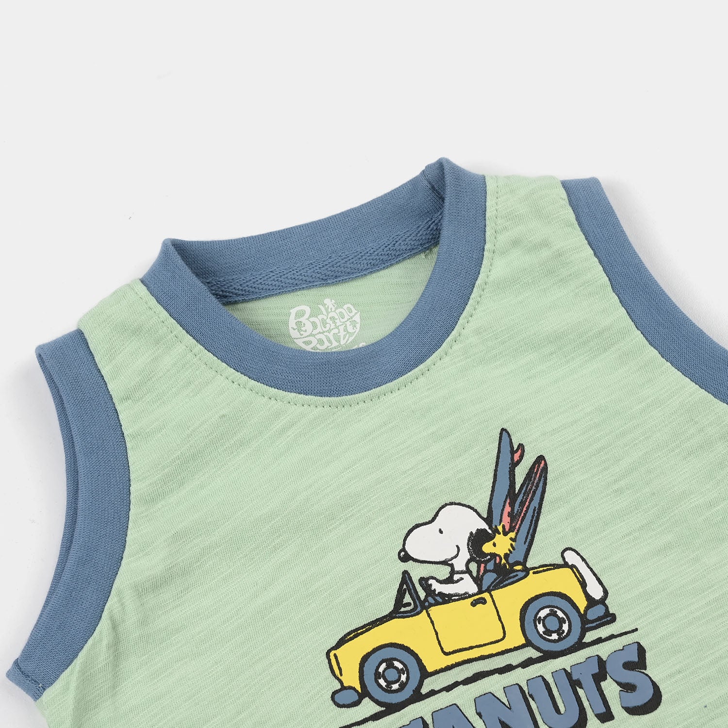 Infant Boys Slub Jersey Sando (Peanuts) - Green - Image 2