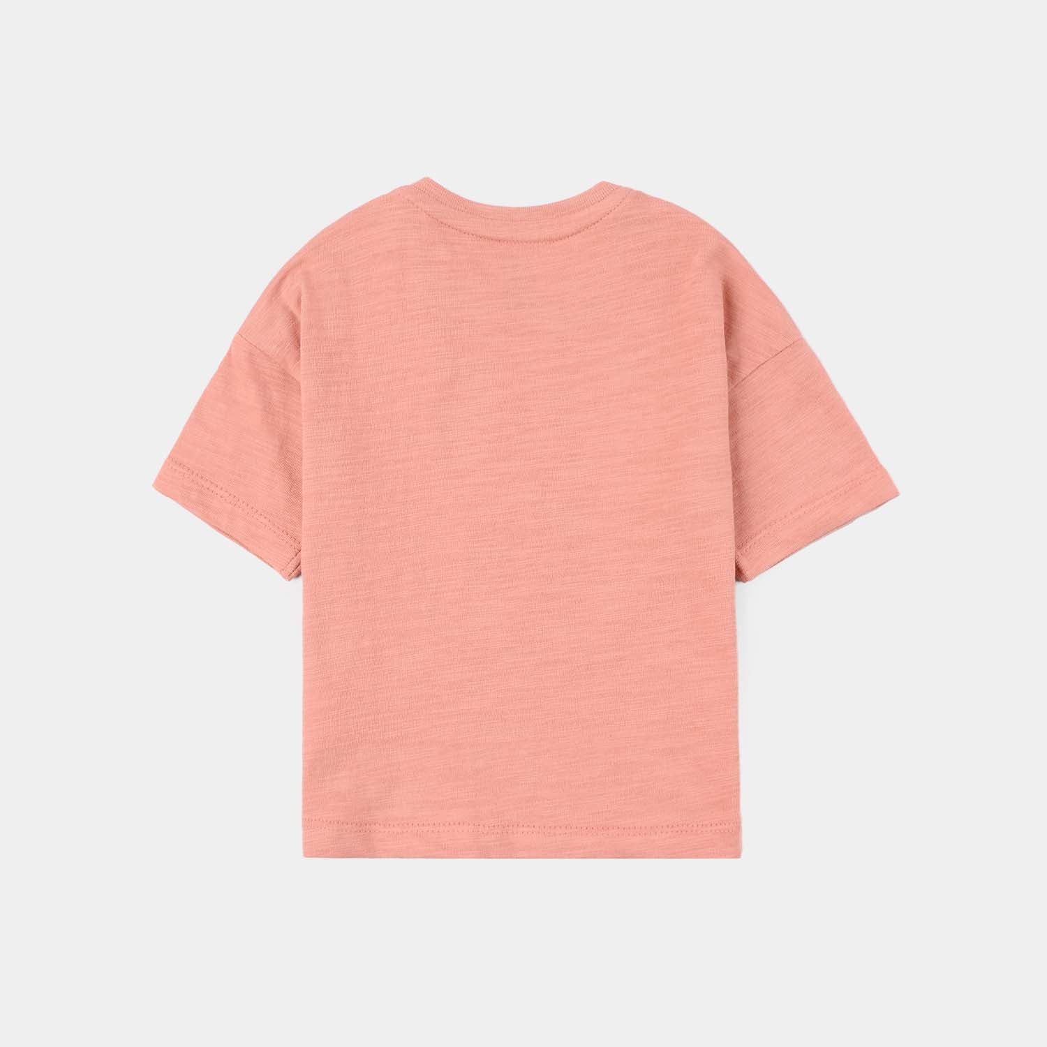 Infant Boys Slub Jersey T-Shirt (Stretch Exercise) - Terracotta - Image 3