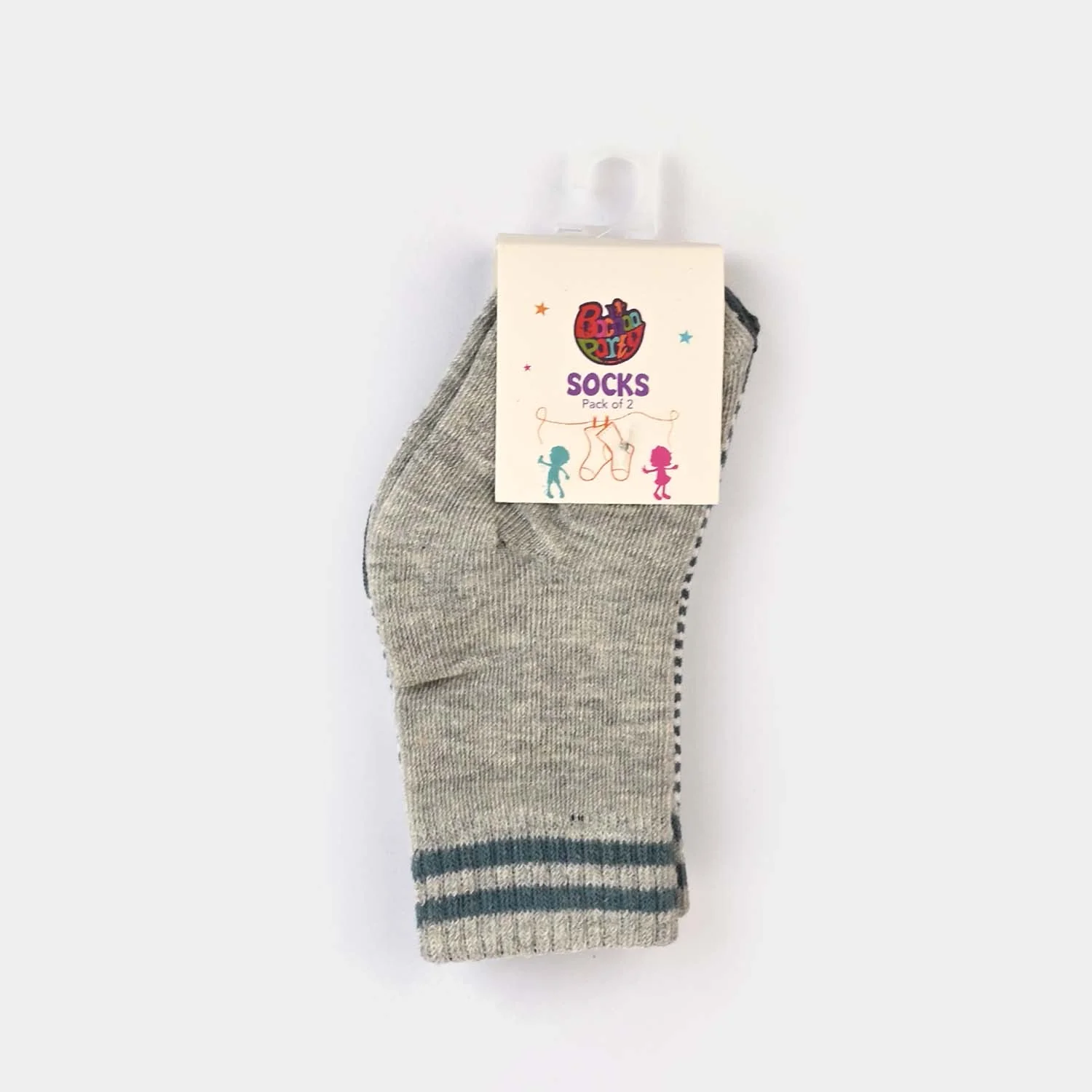 Infant Boys Cotton Socks Pack of 2 - Stripes - Image 2