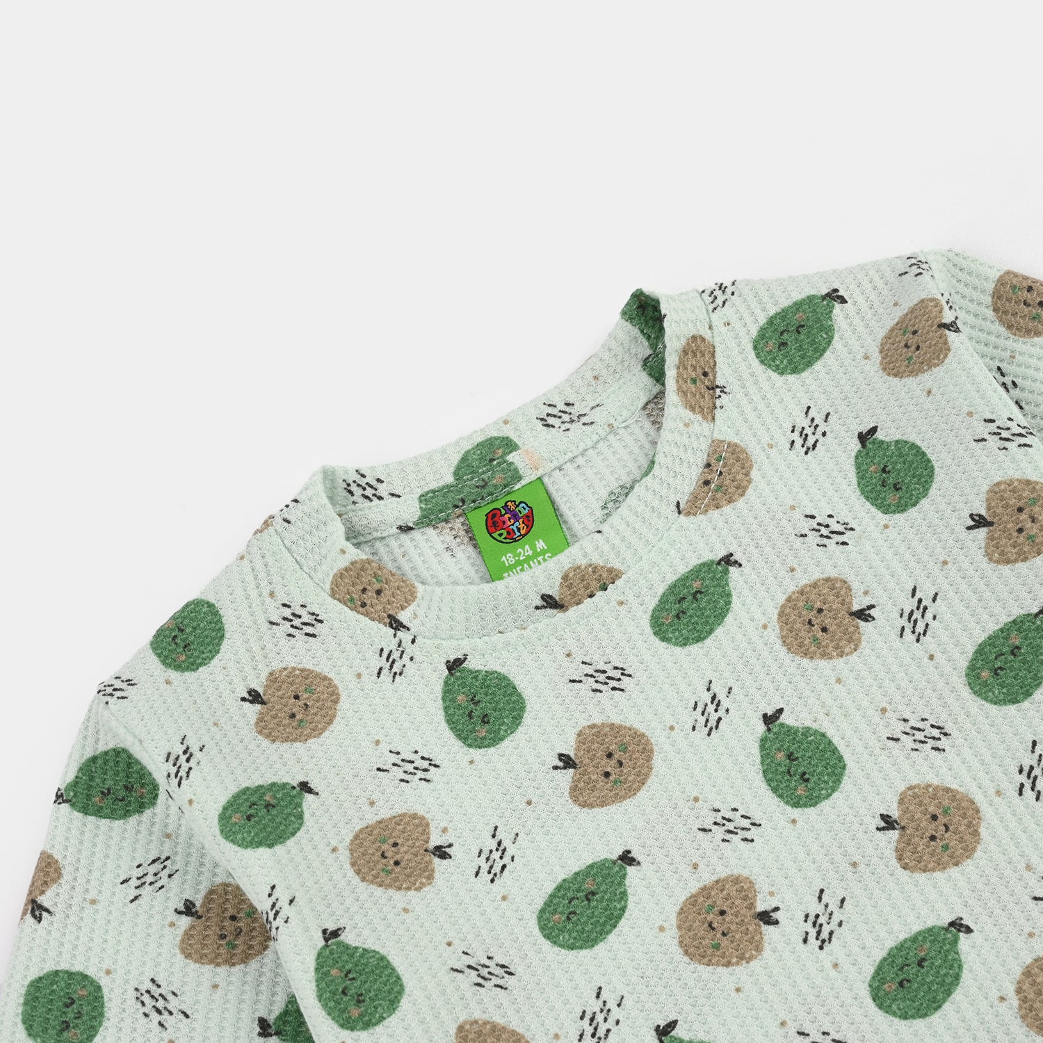 Infant Boys Waffle T-Shirt (Apple) - Green - Image 2