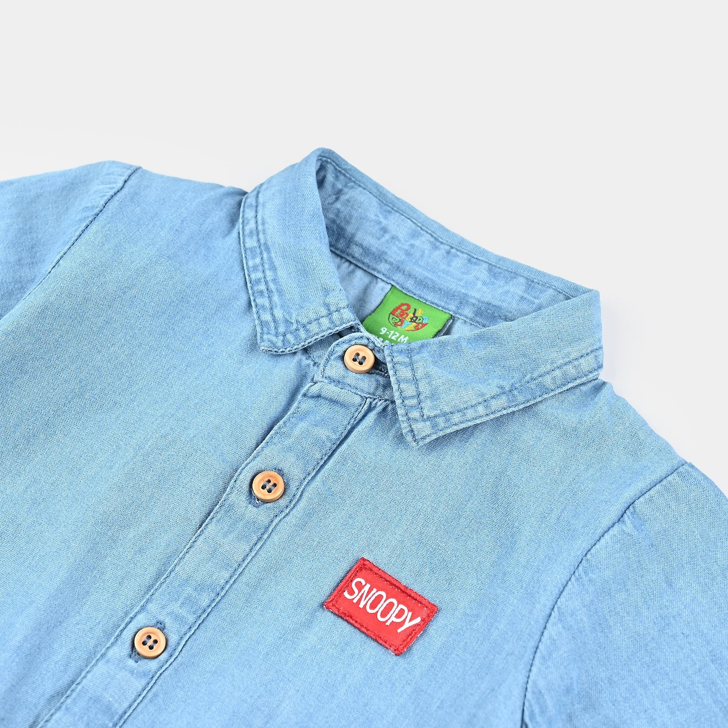 Infant Boys Tencel Denim (Light Denim) Romper-Blue - Image 4