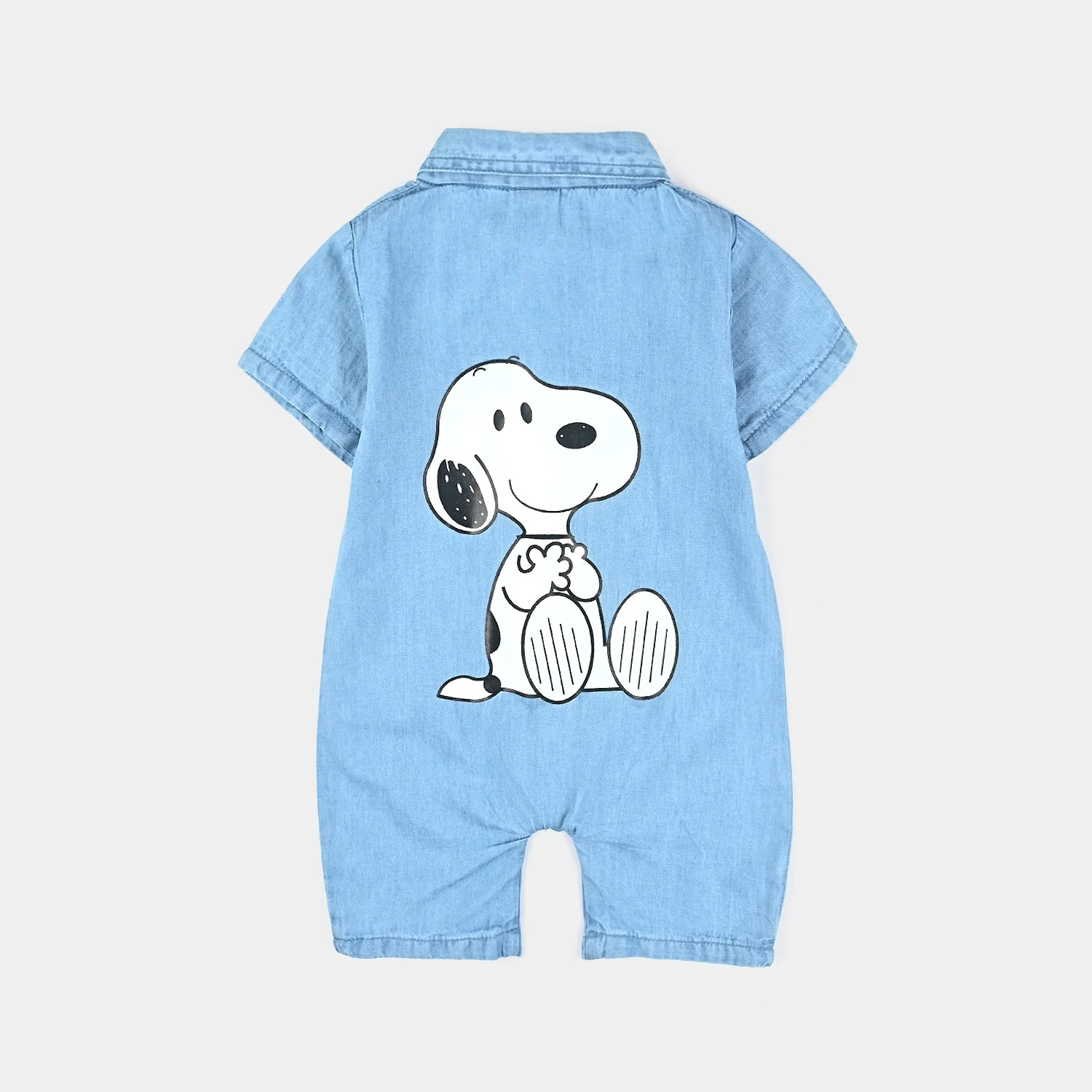 Infant Boys Tencel Denim (Light Denim) Romper-Blue - Image 5