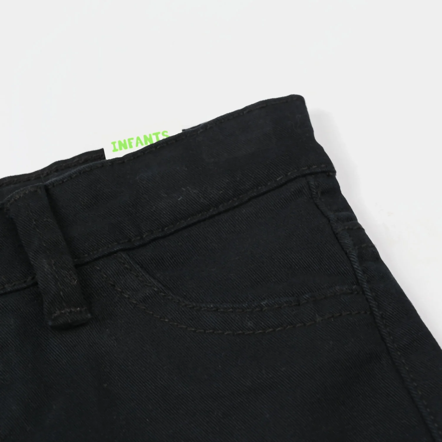 Infant Boys Cotton Twill Shorts - Black - Image 3