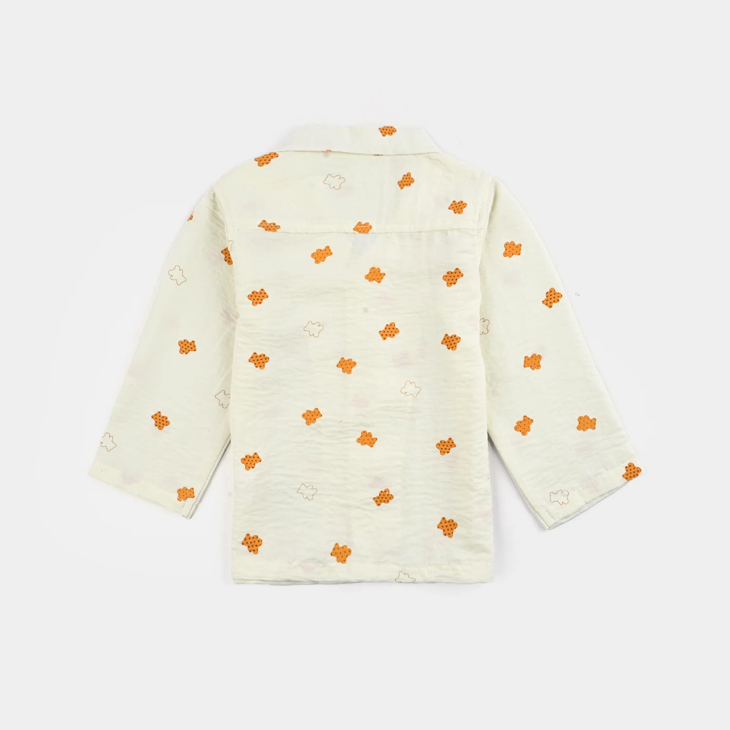 Infant Boys Viscose Night Suit Teddy & Stars - Off White - Image 4