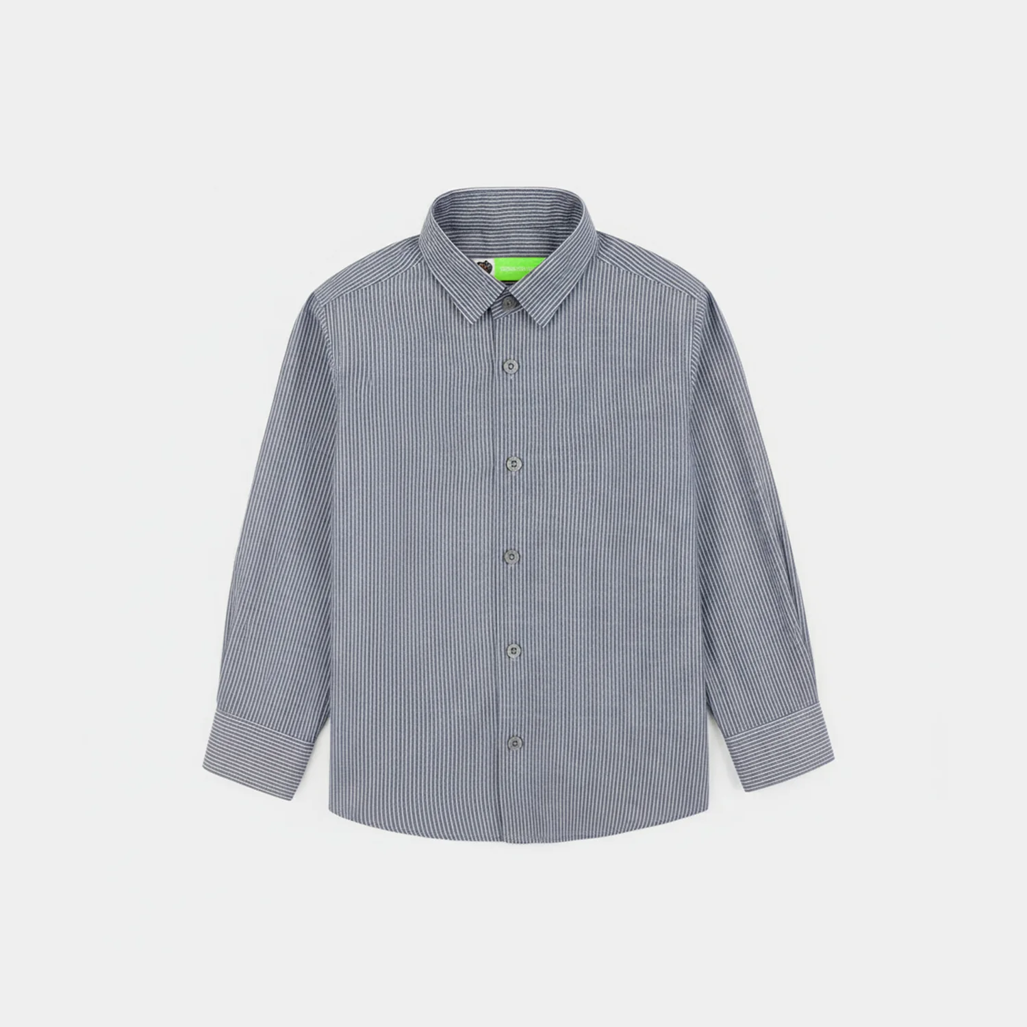 Infant Boys Yarn Dyed Formal Shirt-Grey Stripe