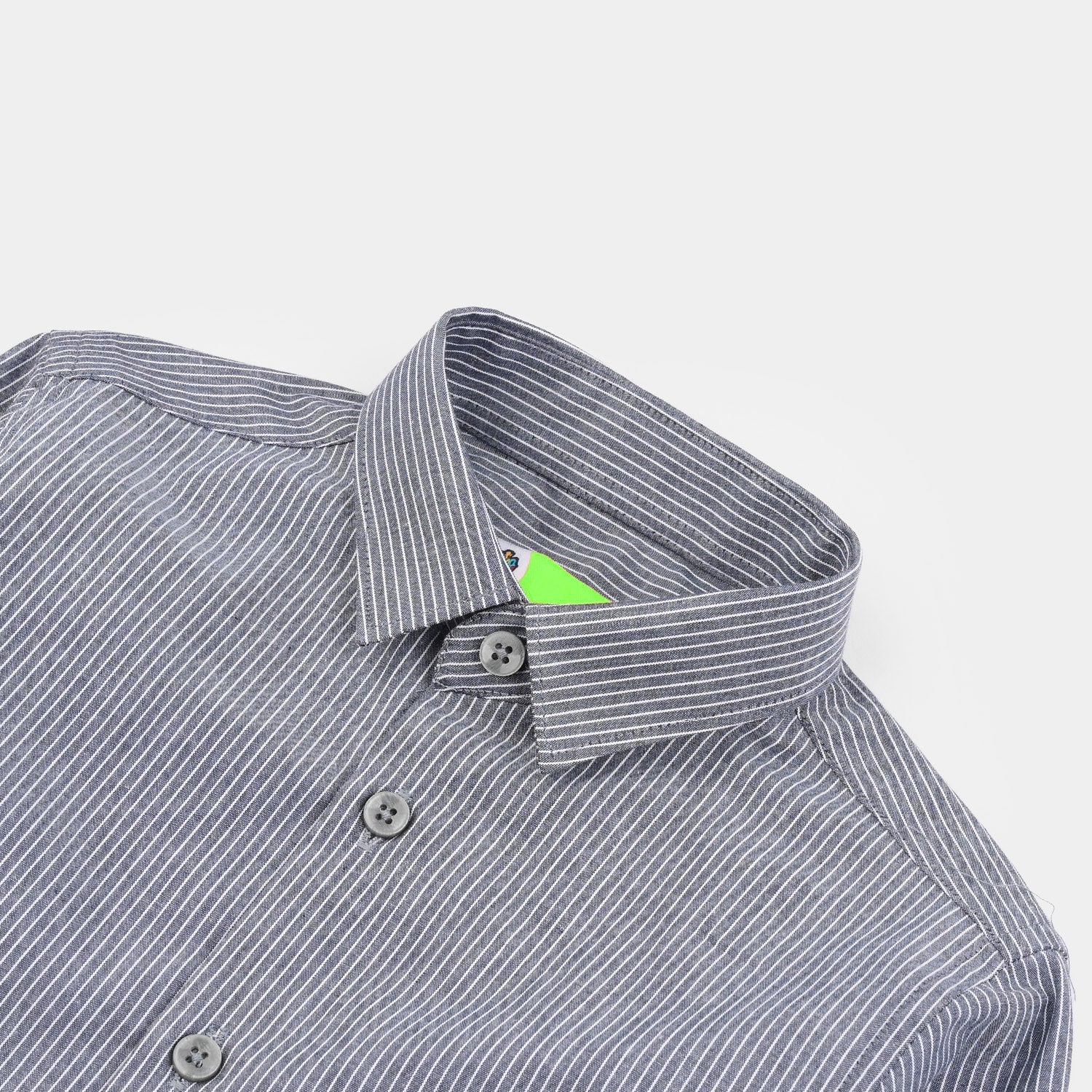 Infant Boys Yarn Dyed Formal Shirt-Grey Stripe - Image 2
