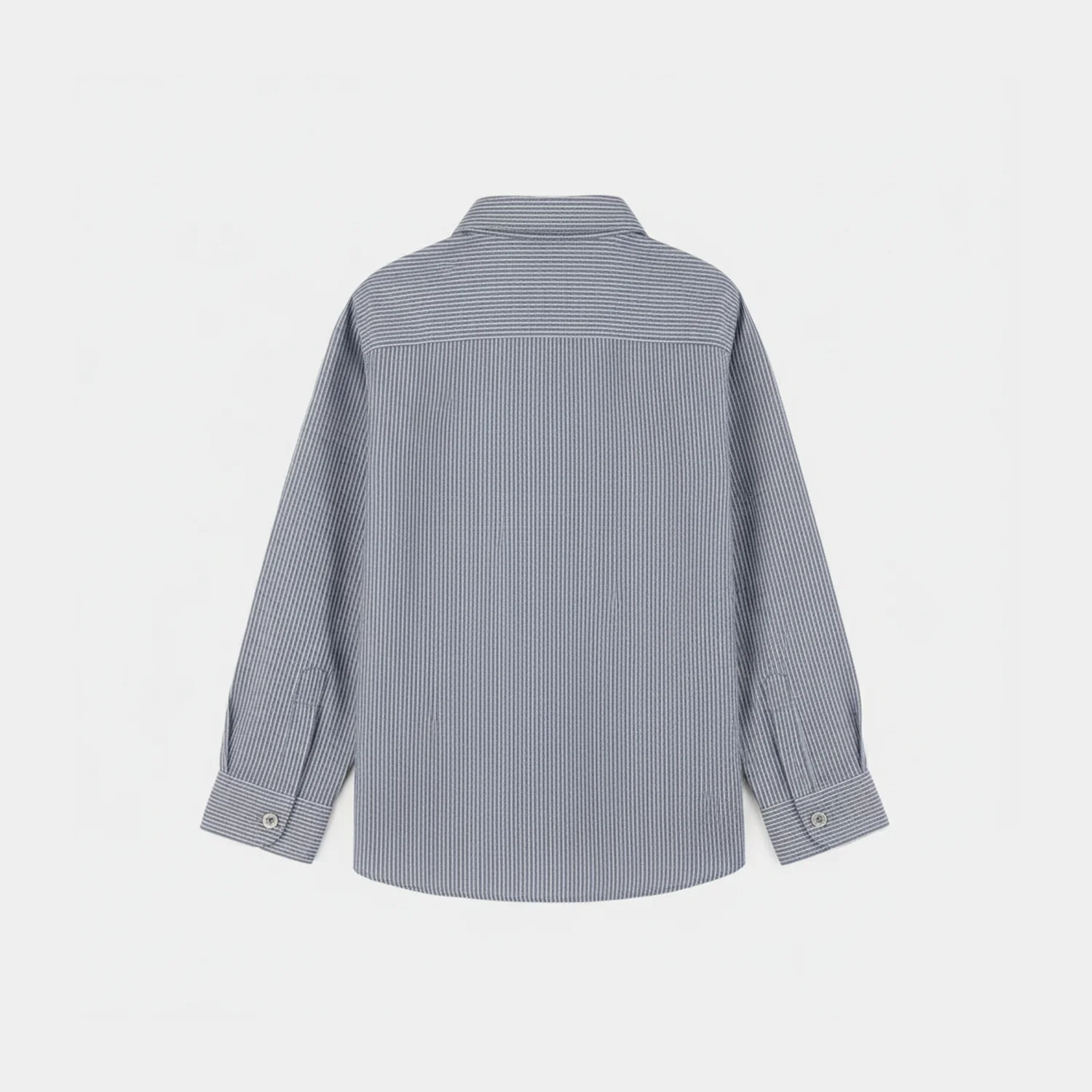 Infant Boys Yarn Dyed Formal Shirt-Grey Stripe - Image 3