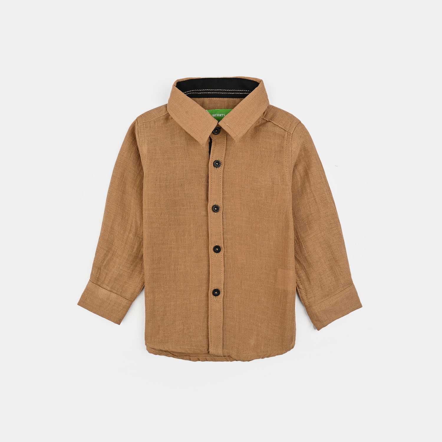 Infant Boys Yarn Dyed Shirt - Brown