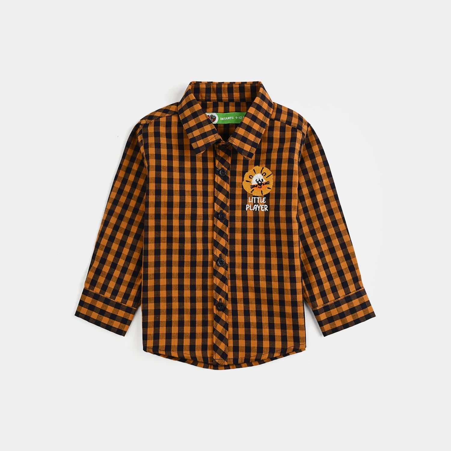 Infant Boys Yarn Dyed Shirt - Yellow/black