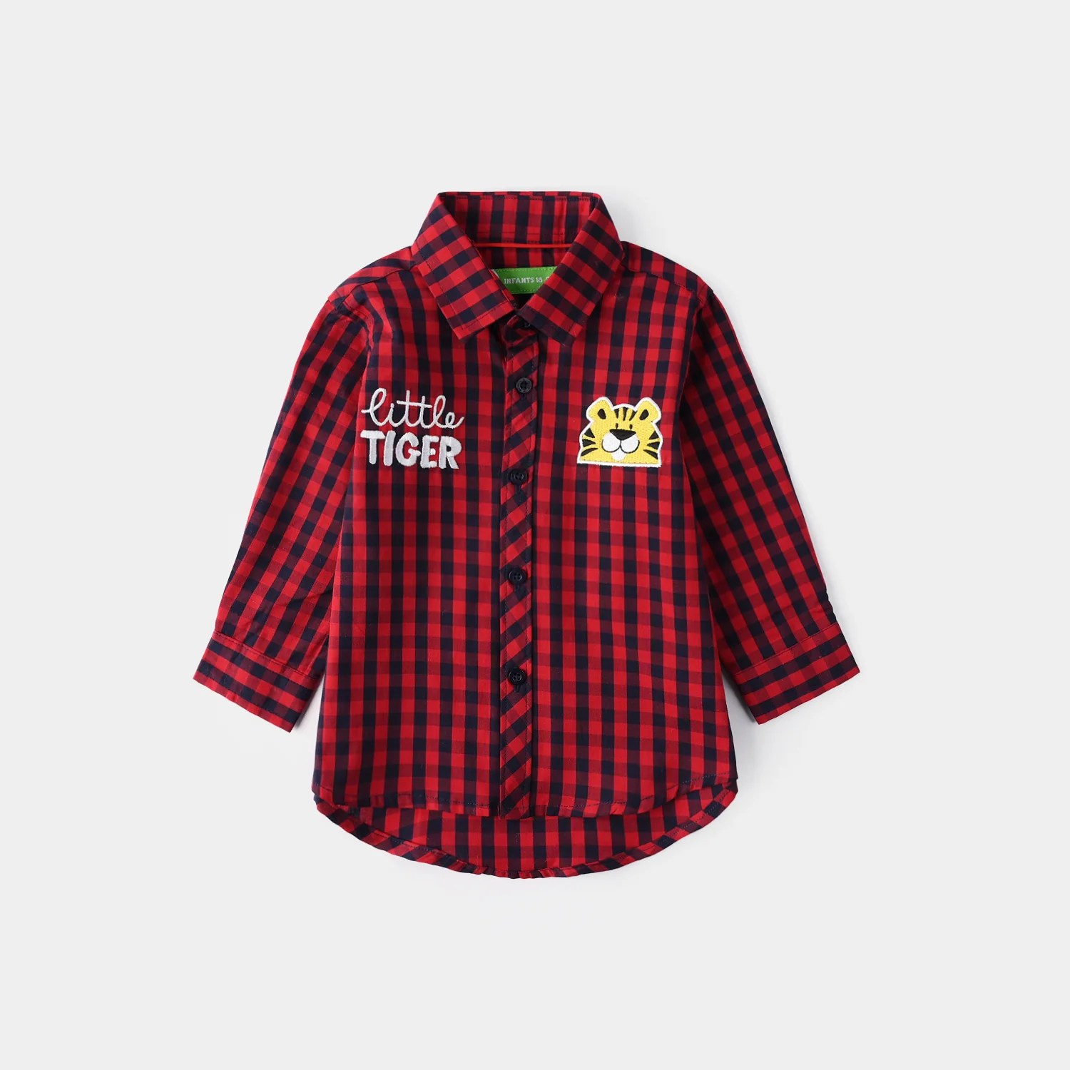 Infant Boys Yarn Dyed Shirt (Little Tiger) - Red