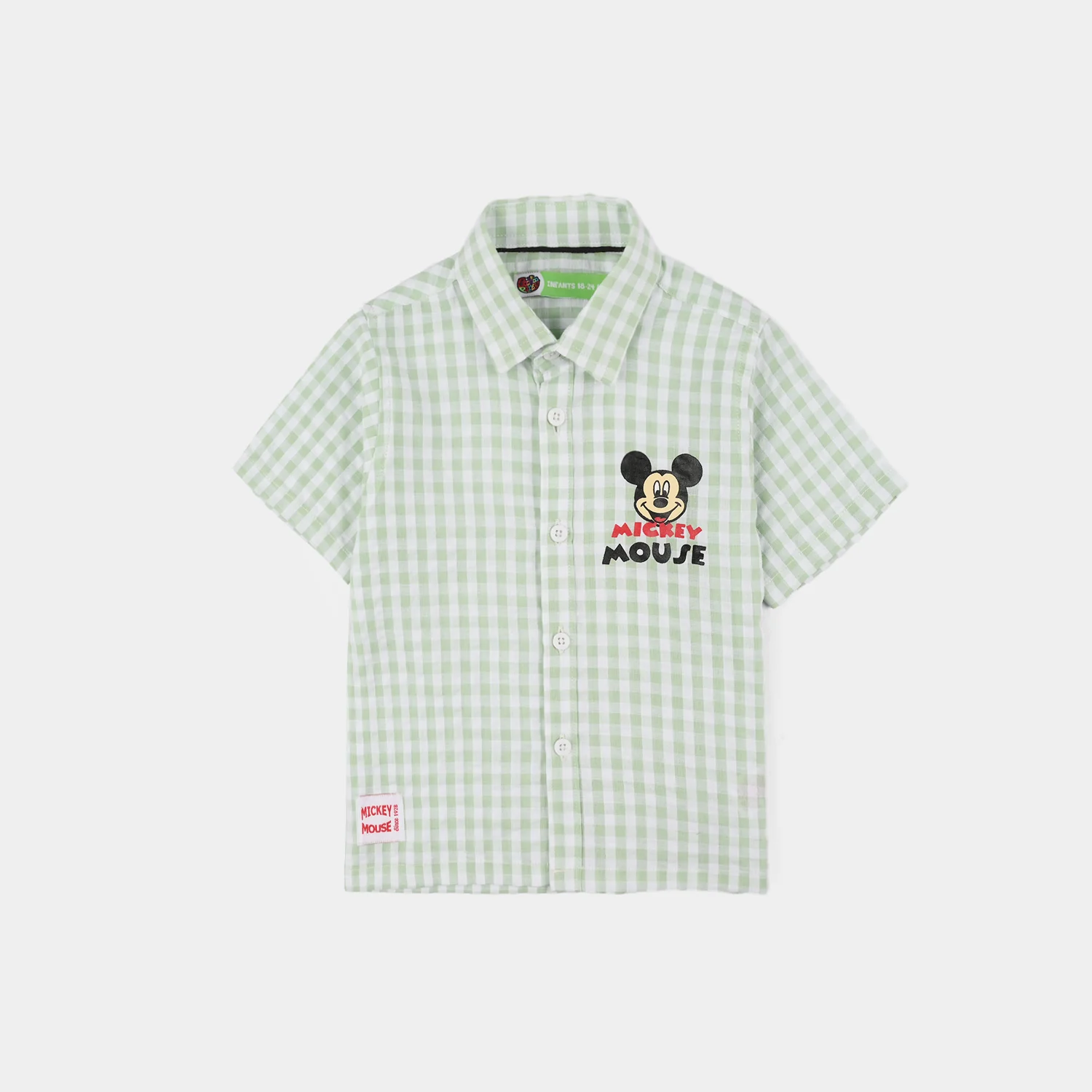 Infant Boys Yarn Dyed Shirt (Check) - Green