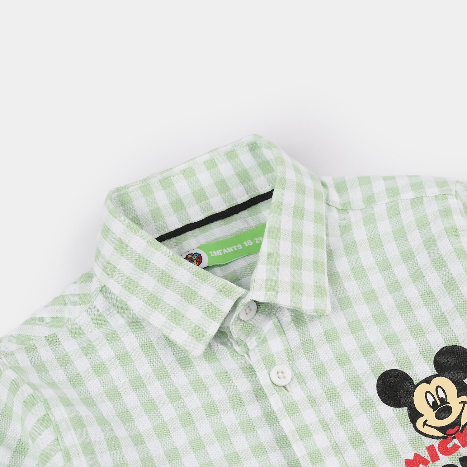 Infant Boys Yarn Dyed Shirt (Check) - Green - Image 2
