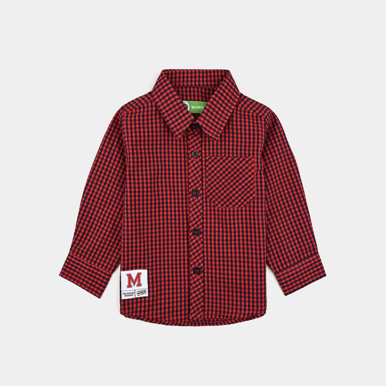 Infant Boys Yarn Dyed Shirt - Red
