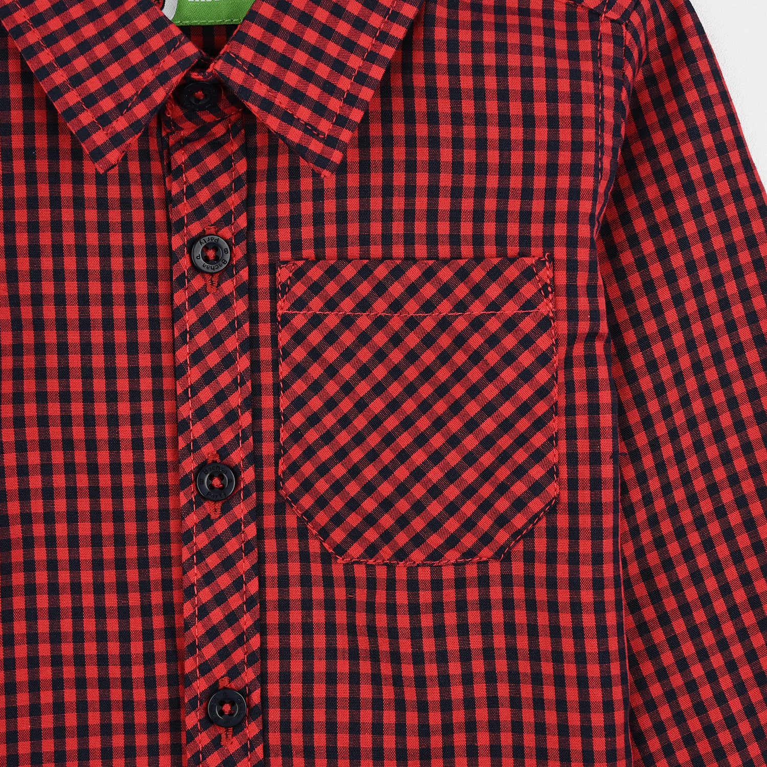 Infant Boys Yarn Dyed Shirt - Red - Image 3