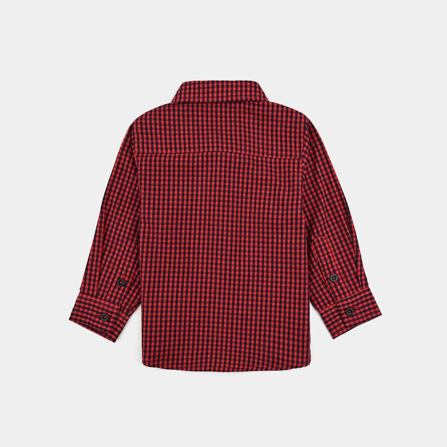 Infant Boys Yarn Dyed Shirt - Red - Image 5