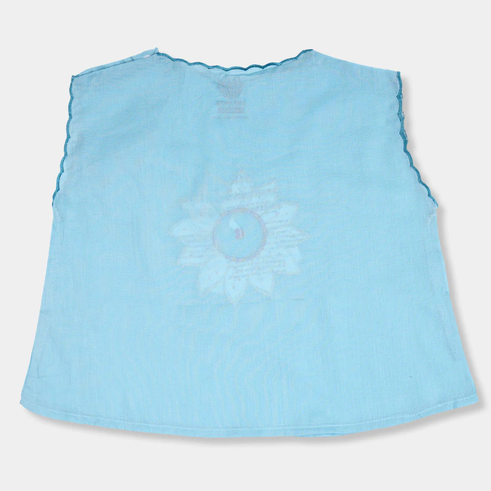 Infant Cotton Jhabla Emb  - Blue - Image 3
