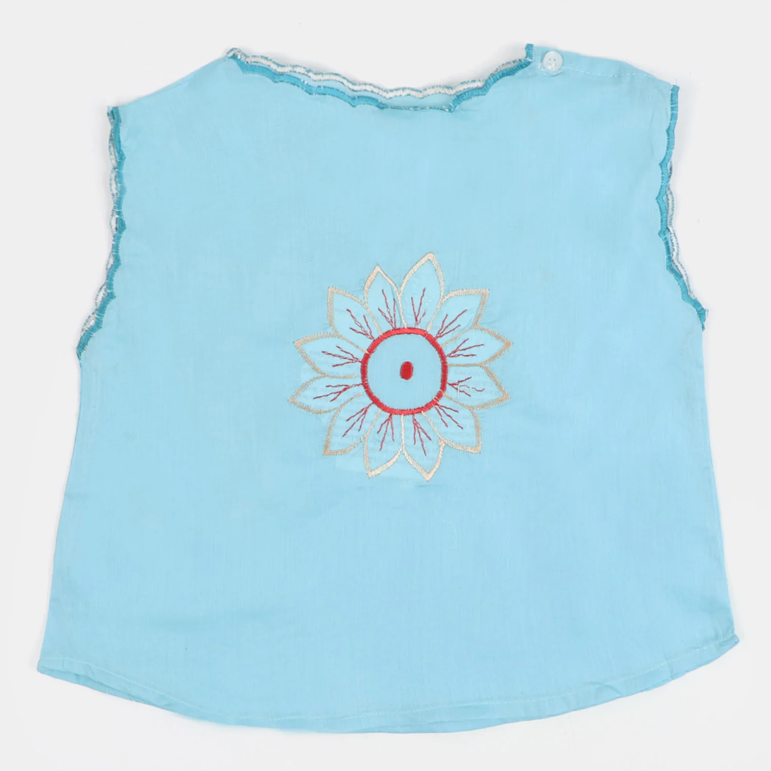 Infant Cotton Jhabla Emb - LIGHT BLUE