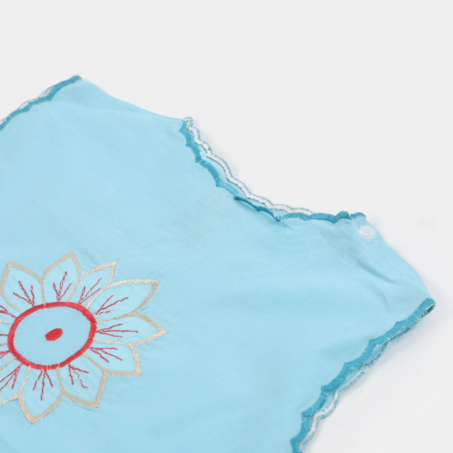 Infant Cotton Jhabla Emb - LIGHT BLUE - Image 2