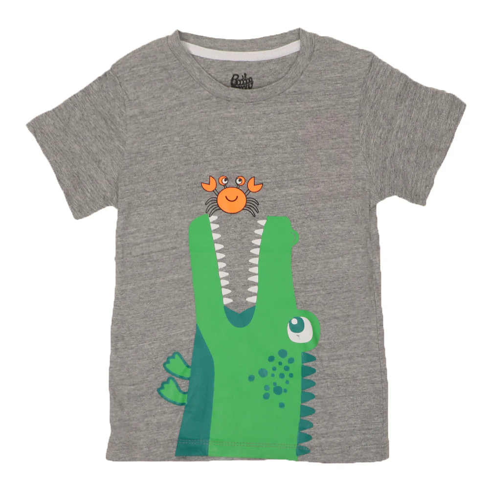 Infant Crocodile T-Shirt For Boys - Grey