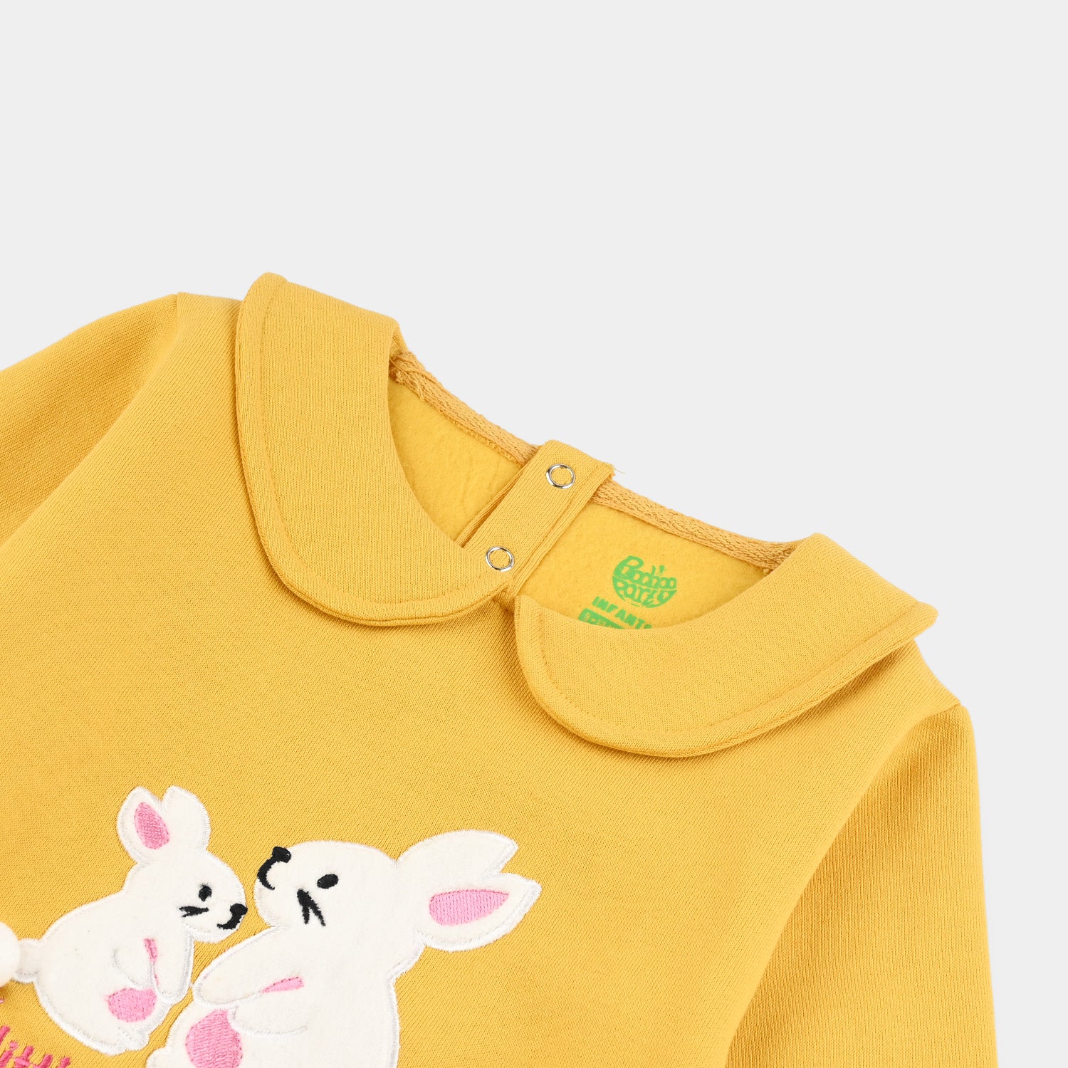 Infant Girls Fleece Romper (LITTLE BUNNY)-Yellow - Image 2