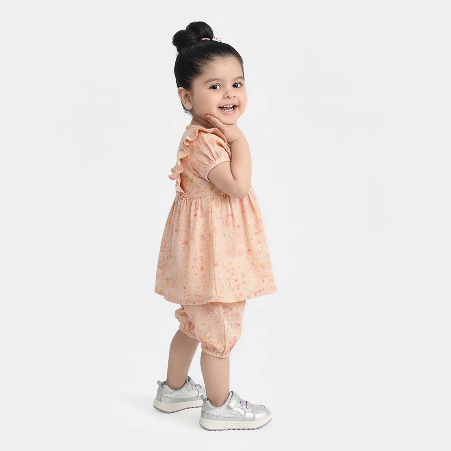 Infant Girls Poly Crinkle 2 Pc Suit - Multi - Image 3