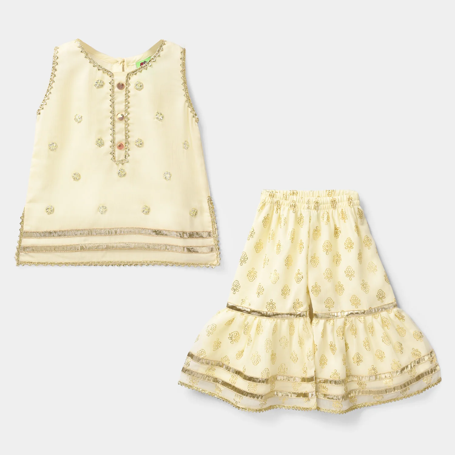 Infant Girls Chiffon 2Pcs (Sona) – Cream - Image 6