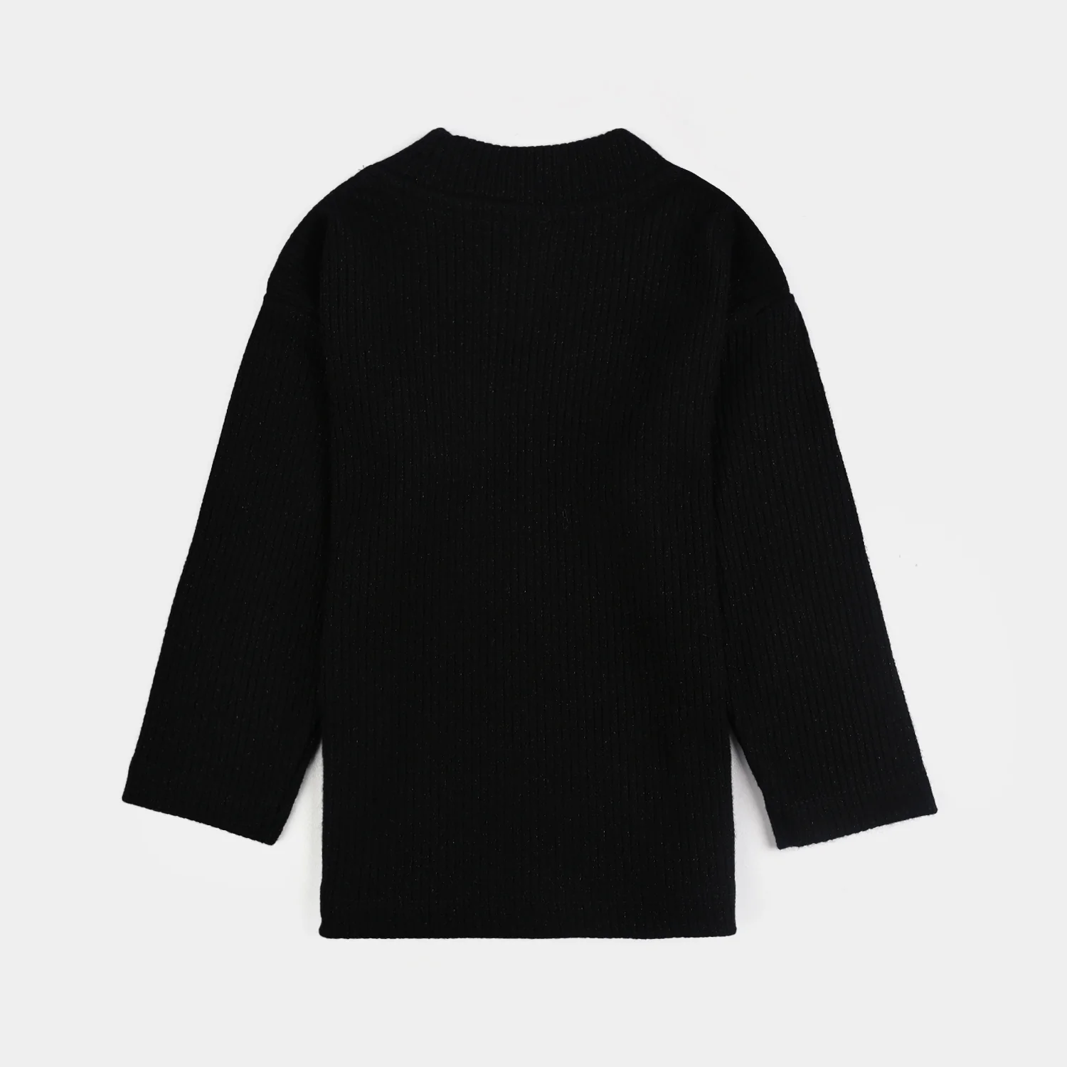 Infant Girls Rib Sweatshirt BLACK SHINE - Image 3