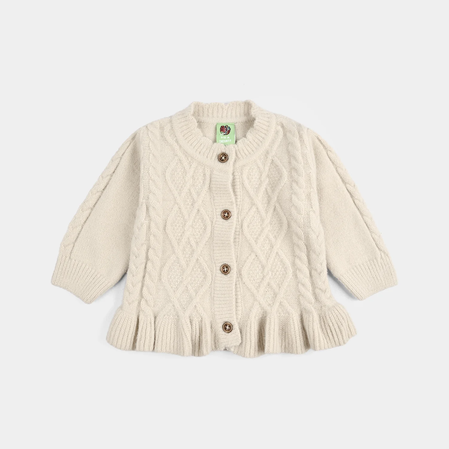 Infant Girls Acrylic-Crystal Feather Suit-Triangle - BEIGE - Image 2
