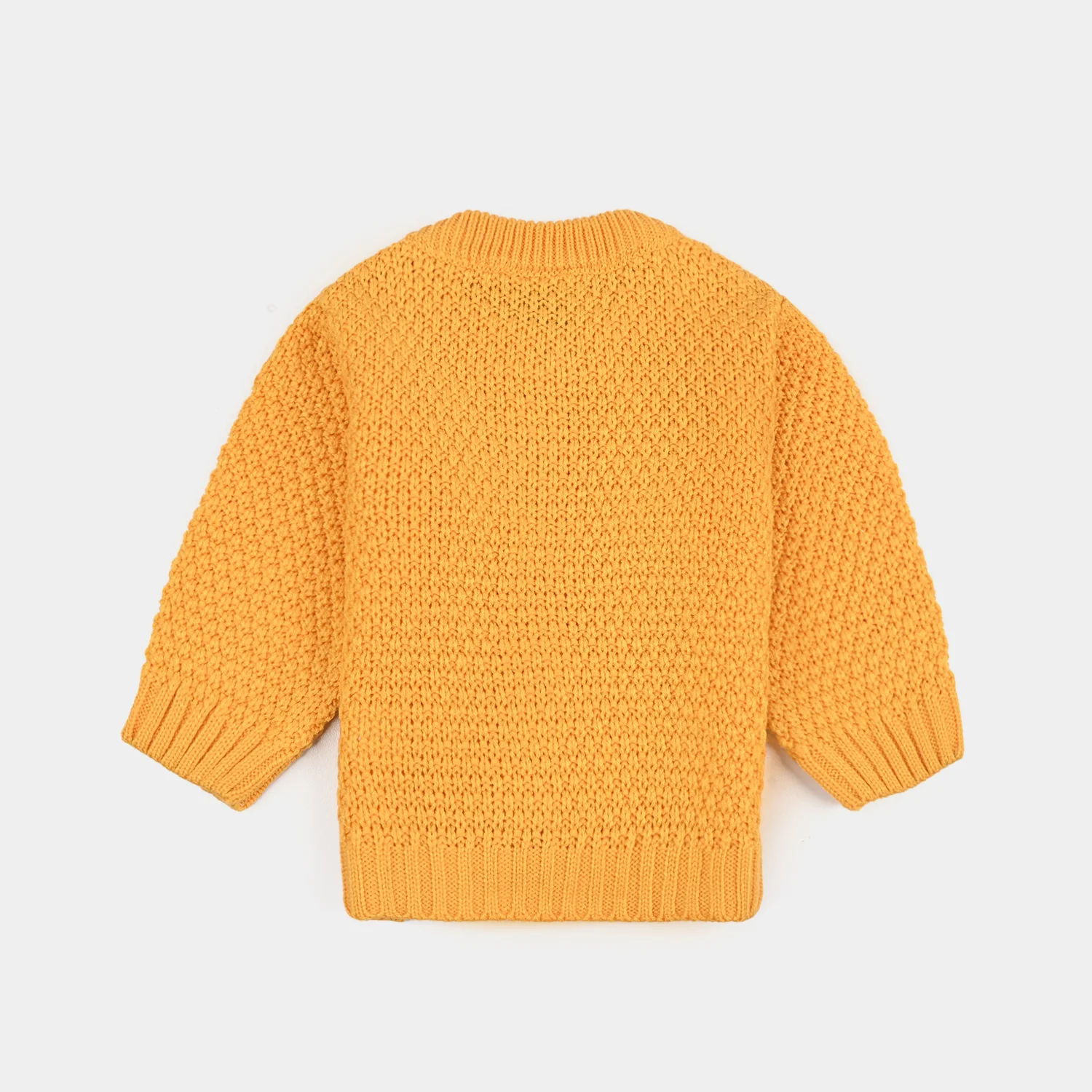 Infant Girls Acrylic Suit Pompom-Mustard - Image 4