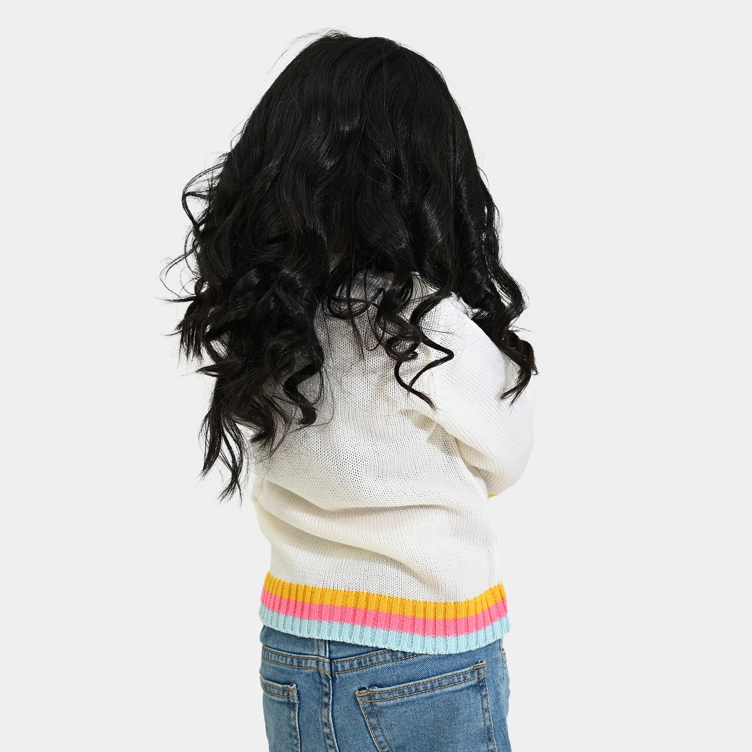 Infant Girls Acrylic Sweater-Multi hearts - Image 5