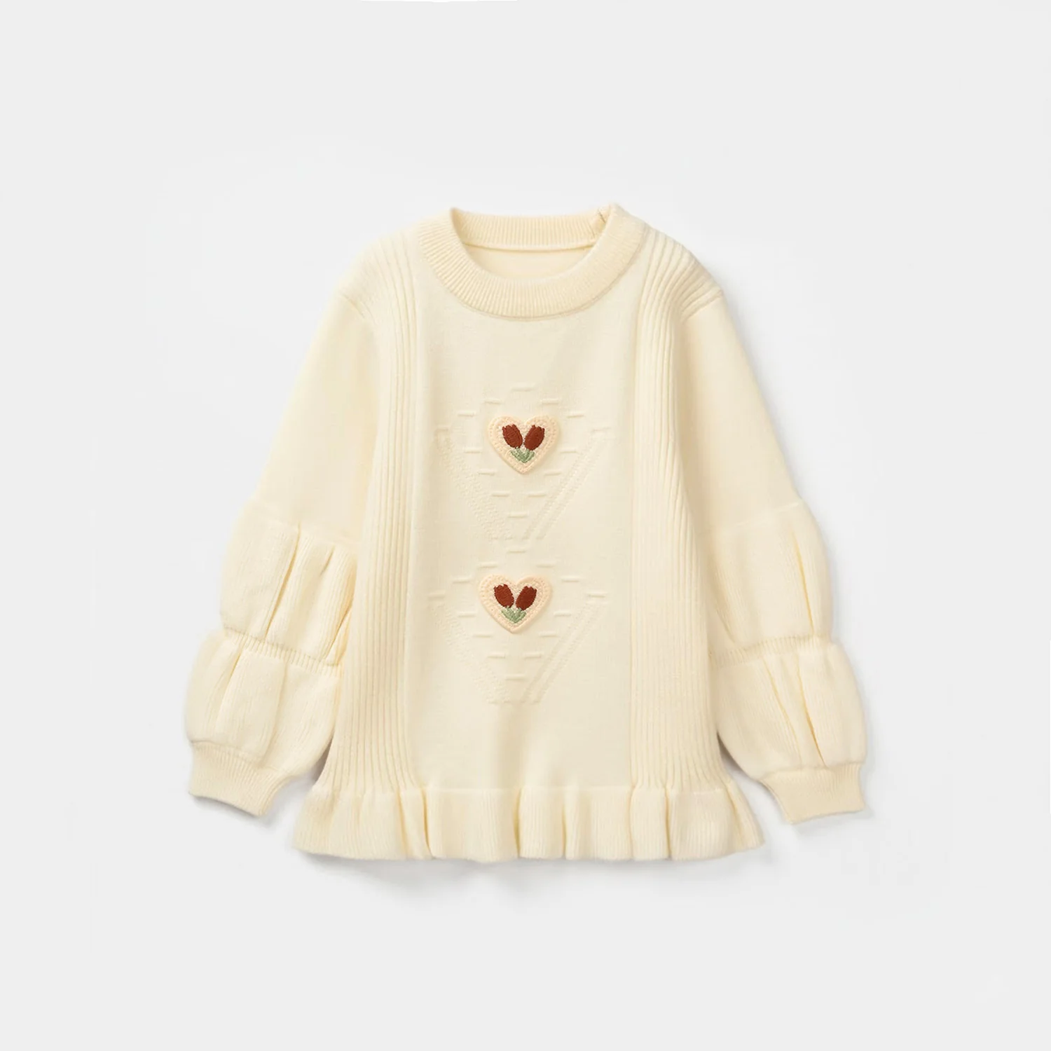Infant Girls Acrylic Sweater - Off White