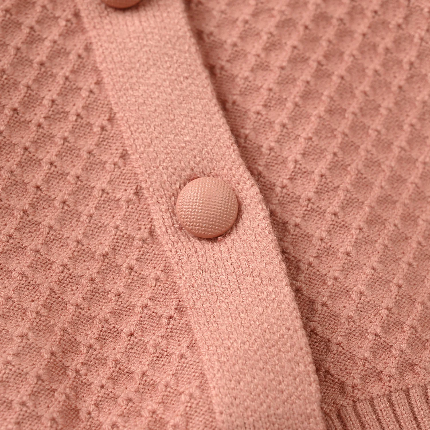 Infant Girls Acrylic Sweater-Textured-Peach - Image 4
