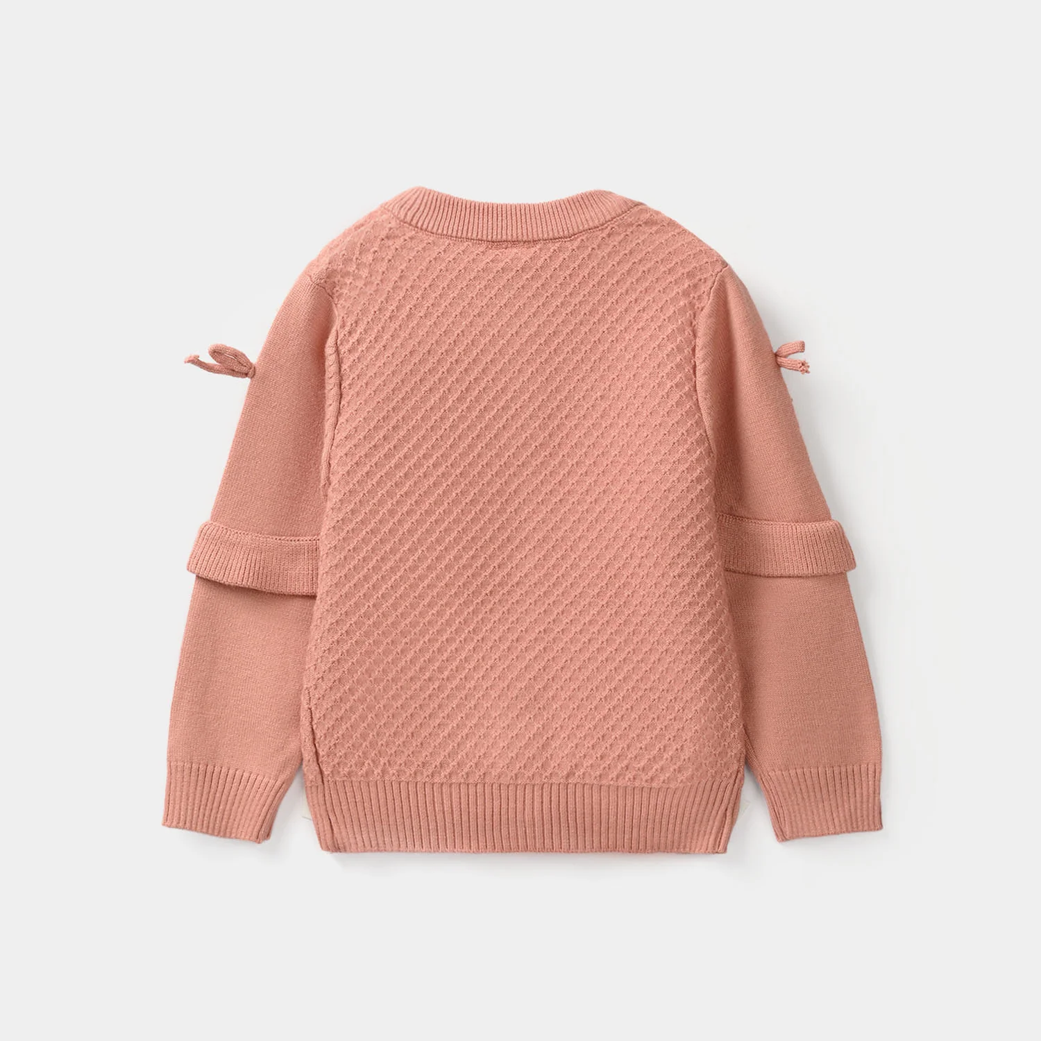 Infant Girls Acrylic Sweater-Textured-Peach - Image 6