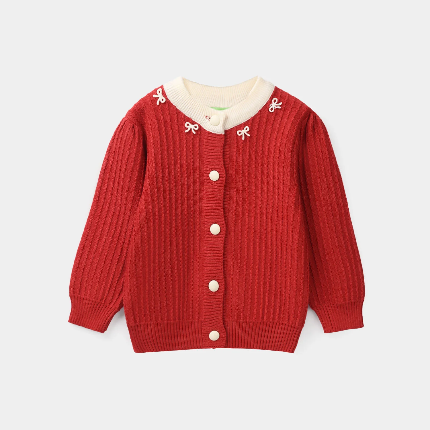 Infant Girls Acrylic Sweater - Red - Image 2