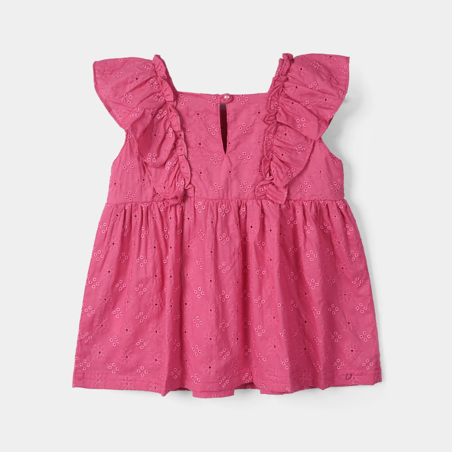 Infant Girls Cotton 2Pc Suit (Chicken Kari) - Hot Pink - Image 4