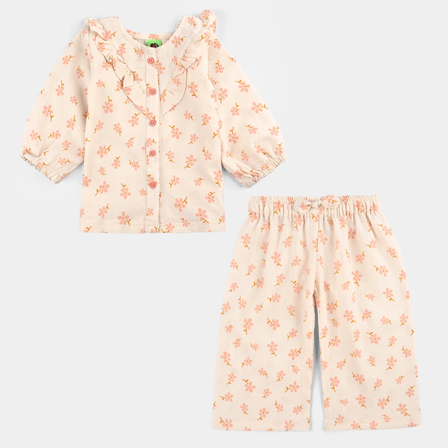 Infant Girls Chiffon 2 Pc Suit - Off-White