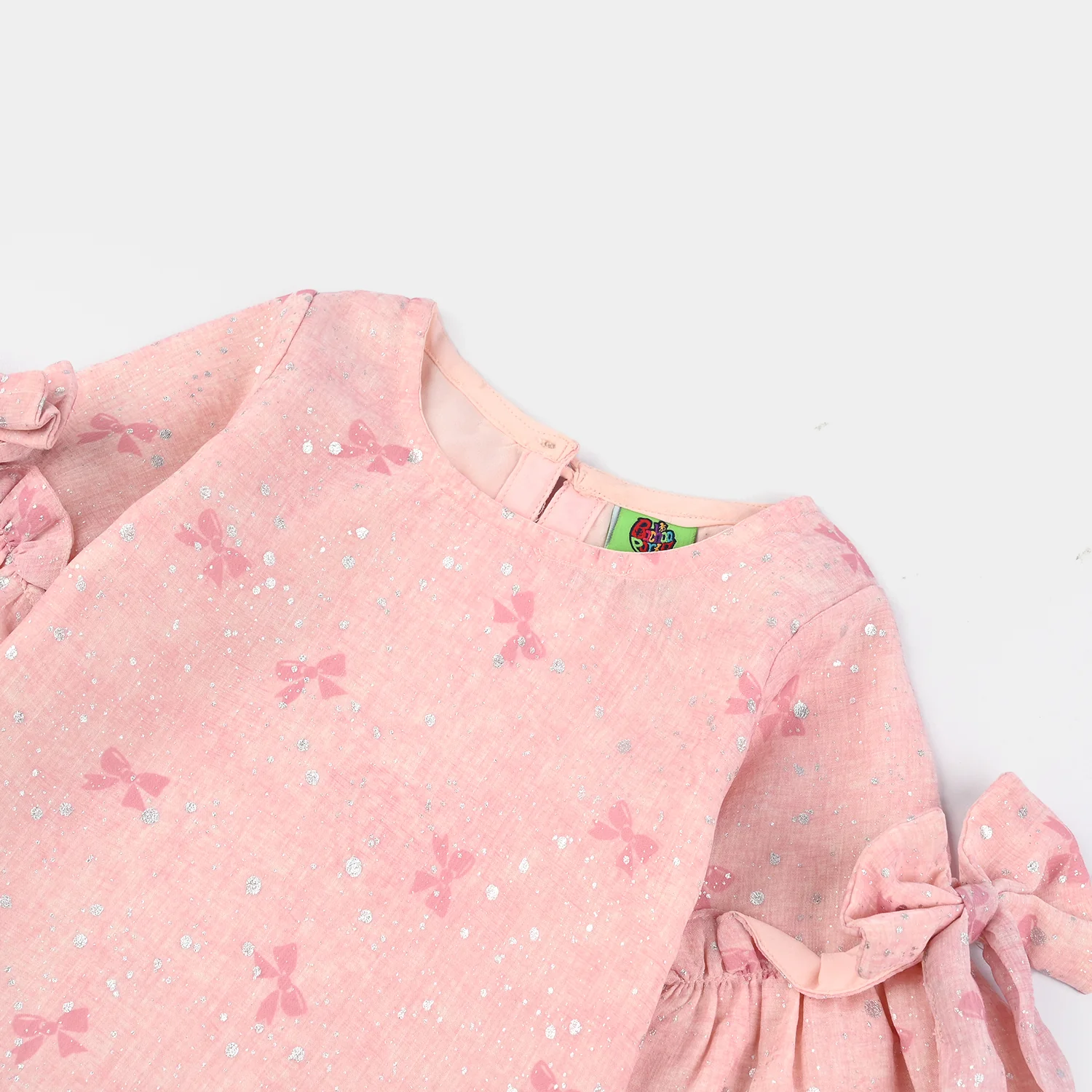 Infant Girls Chiffon Casual Top Pink Bow - Image 2