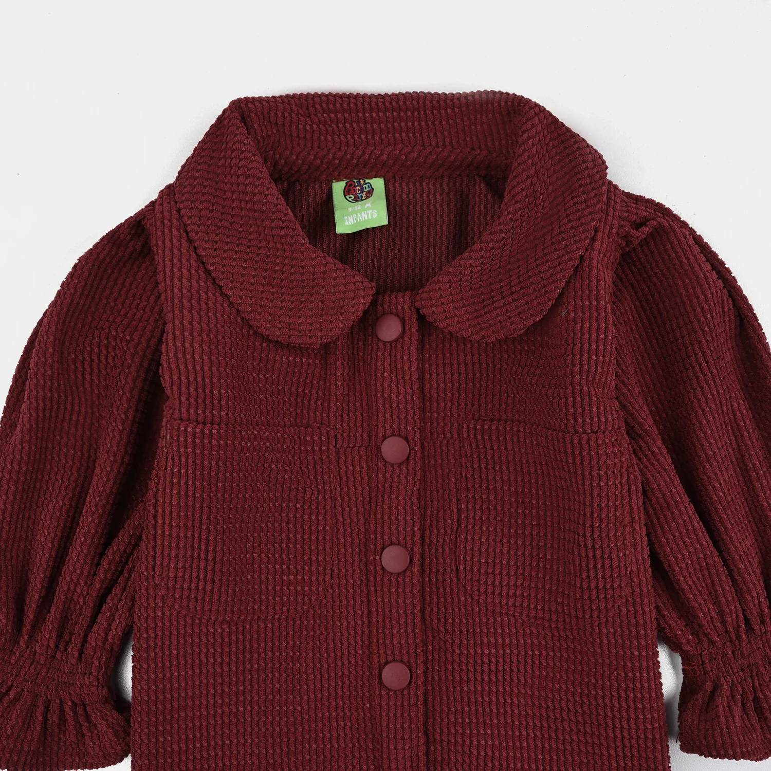 Infant Girls Corduroy 2 Pc Suit-Mini Chic-MAROON - Image 3