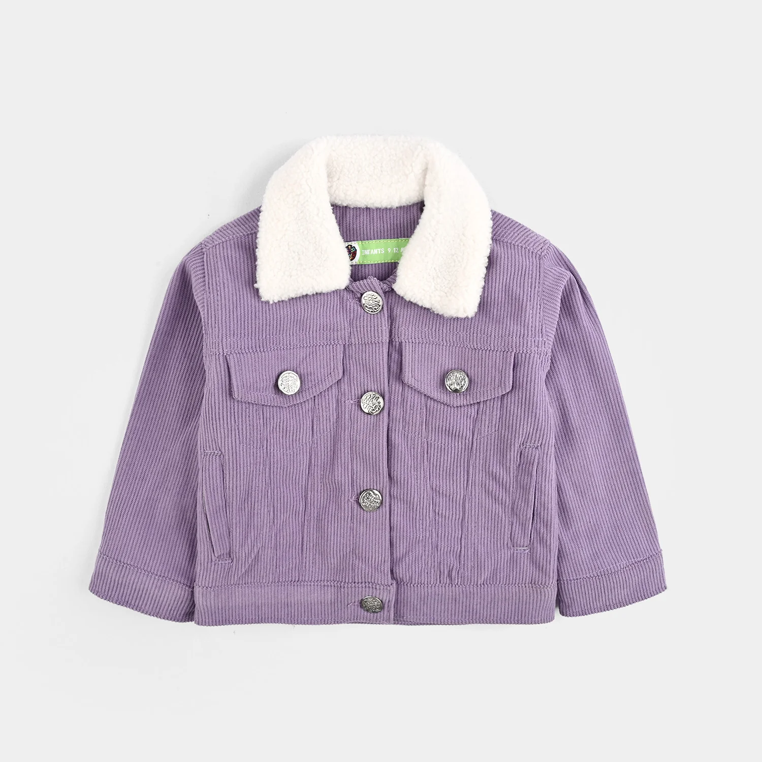 Infant Girls Corduroy Woven Jacket - Purple